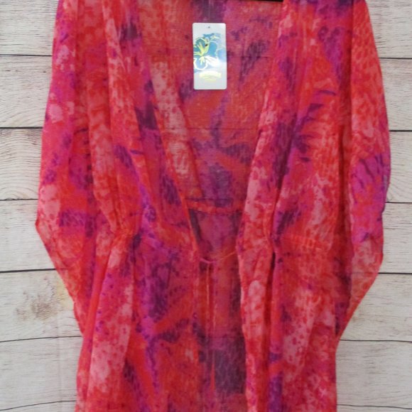 Hawaiian Tropic Hot Coral Swimsuit Cover Up - Picture 2 of 10